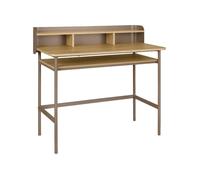 Bureau métal et décor bois 3 niches 100cm marron - Molto