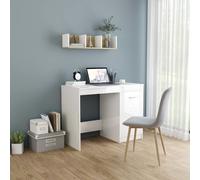 Bureau Meuble de Travail Écriture Ordinateur Gris Bois d’Ingénierie vidaXL