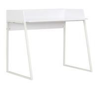 vidaXL Bureau, Table d'Ordinateur avec Panneau Arrière Surélevé, Bureau d'Étude, Table d'Écriture, Meuble de Travail Salle d'Étude Maison Intérieur, Blanc