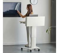 Bureau mobile à hauteur réglable pour ordinateur portable avec roulettes, podium portable au sol pour salle de classe et bureau