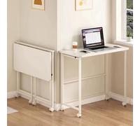 Bureau mobile pliable avec roulettes - Table roulante portable pour petits espaces, assemblage facile pour bureau, chambre à coucher, salon