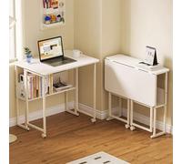 Bureau mobile pliable avec roulettes - Table roulante portable pour petits espaces, assemblage facile pour bureau, chambre à coucher, salon