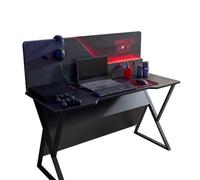 Bureau Moderne avec éclairage LED, Anthracite, 140 x 120 x 60 cm, 100% mélamine, 18 mm d'épaisseur, démonté