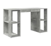 vidaXL Bureau moderne avec rangement Bois d'ingénierie Gris béton 130×50,5×75 cm