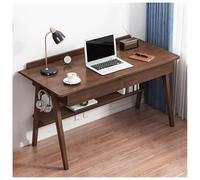 Bureau moderne du milieu du siècle avec tiroirs de rangement, bureau d'ordinateur de bureau à domicile, bureau d'écriture en bois massif, table d'étude, poste de travail (marron 120 cm/47,2 pouces)