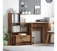 Bureau Moderne en Bois d'Ingénierie avec Étagères et Tiroirs, Cabinet de Livres Modulable pour Salon, Bureau ou Chambre, Design Élégant et Fonctionnel, Surface