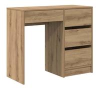 vidaXL Bureau moderne en bois d'ingénierie Chêne artisanal 90×37,5×75 cm Avec tiroirs