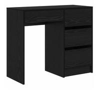 vidaXL Bureau moderne en bois d'ingénierie Chêne Noir 90x37,5x75 cm Avec tiroirs Rangement intégré