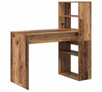 Bureau moderne en bois ingénierie avec étagères, 113 x 54 x 120 cm | Finition mate, étagères à panneaux, rangement intelligent, usage quotidien, salon, bureau, étude