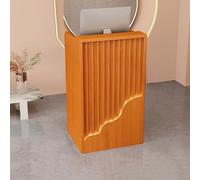 Bureau moderne en forme de L avec étagères ouvertes et tiroirs, comptoir élégant pour supermarchés, supérette, hôtel, réception, mobilier de bureau