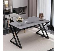 Bureau moderne en pierre d'ardoise, table d'écriture rectangulaire avec pieds en métal, bureau de jeu et d'ordinateur pour la maison, la chambre, le bureau et le bureau - 120 x 60 x 75 cm (4