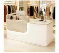 Bureau moderne ion avec éclairage LED verrouillable pour clavier et étagères - Élégant comptoir d'entrée d'entreprise et d'hôtel 160 x 60 x 100 cm B droit