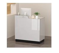 Bureau moderne L SD avec comptoir de vente au détail noir et table de caisse pour bureau, salon et zone de réception, stat Slish Chut avec câble