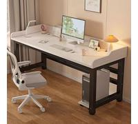 Bureau moderne L SD en métal robuste - Table d'écriture polyvalente pour travail et jeux vidéo - Pour bureau à domicile - Blanc 120 x 40 cm
