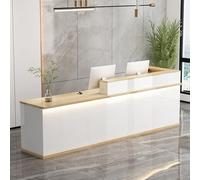 Bureau moderne LED ion 140 cm Petit comptoir en forme de L pour bureau et vente au détail Bureau élégant pour hall et magasin Design contemporain avec fonctionnalités lumineuses