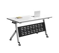 Bureau modulable avec design rabattable - Table de conférence mobile sur roulettes - Structure en métal robuste - Parfait pour la collaboration entre 2 personnes - Idéal pour les bureaux et les salles