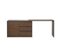 Bureau modulable finition bois foncé noyer L110-200.5 cm CONRAD