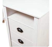 Bureau - MOTHINESSTO - Hill - 3 tiroirs - Bois massif - Blanc - 120x50x74 cm