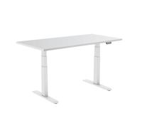 Bureau motorisé assis-debout 120x75cm Plateau blanc/Pied blanc