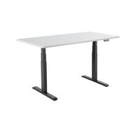 Bureau motorisé assis-debout 120x75cm Plateau blanc/Pied noir