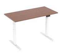 Bureau motorisé assis-debout 120x75cm Plateau noyer/Pied blanc