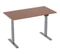 Bureau motorisé assis-debout 120x75cm Plateau noyer/Pied gris