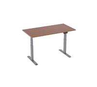 Bureau motorisé assis-debout 120x75cm Plateau noyer/Pied gris