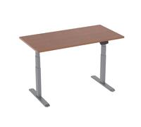 bureaux complets KIMEX 150-2412K3W Bureau motorisé assis-debout 120x75cm Plateau noyer/Pied gris, Connecté 1 G