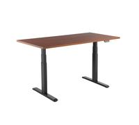 Bureau motorisé assis-debout 120x75cm Plateau noyer/Pied noir