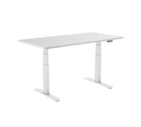 Bureau motorisé assis-debout 150x75cm Plateau blanc/Pied blanc