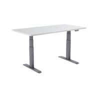 Bureau motorisé assis-debout 150x75cm Plateau blanc/Pied gris