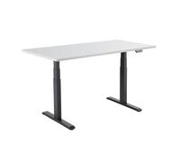 Bureau motorisé assis-debout 150x75cm Plateau blanc/Pied noir