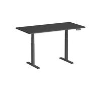 Bureau motorisé assis-debout 150x75cm, Plateau carbone à bords arrondis/Pied noir
