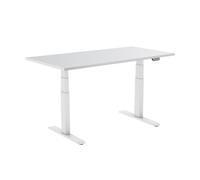 Bureau motorisé assis-debout 180x75cm Plateau blanc/Pied blanc
