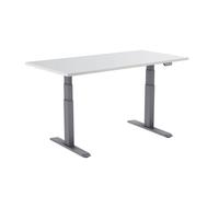 Bureau motorisé assis-debout 180x75cm Plateau blanc/Pied gris