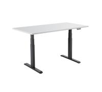 Bureau motorisé assis-debout 180x75cm Plateau blanc/Pied noir