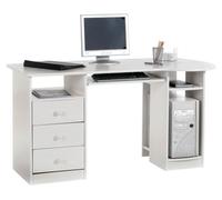 Bureau Multi Rangements Bob En Pin Massif Lasur? Blanc Blanc