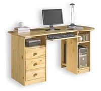 Bureau multi rangements BOB en pin massif vernis naturel Naturel G