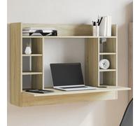 vidaXL Bureau mural en bois d'ingénierie 105x48x75 cm blanc