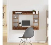 vidaXL Bureau mural en bois d'ingénierie 105x48x75 cm blanc