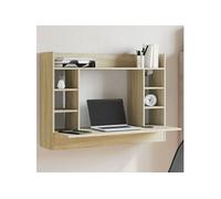 vidaXL Bureau mural chêne Sonoma 105x48x75 cm bois d'ingénierie avec rangement