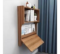 Bureau mural compact pliable - Table en bois pour maison, bureau, garage, cuisine - Marron 82,2 x 16,8 x 89 cm (L x l x H) - Idéal pour les petits espaces