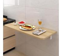 Bureau mural flottant - 100 x 40 cm - Table en bois pliable - Peu encombrant - Bureau d'ordinateur compact pour petits espaces - Noyer 100 x 30 cm