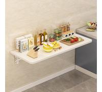 Bureau Mural Flottant pour Ordinateur Portable, pour Cuisine, Salle à Manger, Bar, Petit-déjeuner, Bureau pour Ordinateur Portable, établi Rabattable avec Supports (L80 x l30 cm x l31 x l30