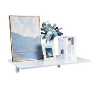 Bureau Mural Flottant pour Ordinateur Portable, Table d'appoint à abattant pour Petite pièce, Bureau à Domicile, Table de Bar Rabattable avec Supports d'étagère (L70 x l30 cm x l28 x l12 po)