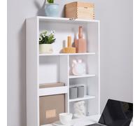 Bureau mural HOMCOM pliant avec 5 compartiments tableau blanc/noir dimensions 60x945x147cm soluce espace de travail efficace