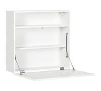 Bureau Mural Multi-Rangement Pliable Blanc Blanc