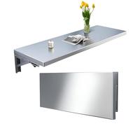 Bureau mural pliable en acier inoxydable - Peu encombrant - Espace de travail pour la maison et le bureau - Idéal pour une vie compacte et une organisation efficace