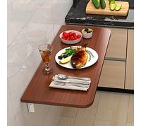 Bureau mural pliable en teck pour petits espaces - 70 x 50 cm - Poste de travail mural compact
