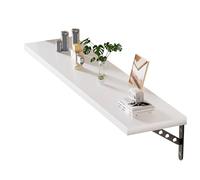 Bureau mural pliable et étagère - Table polyvalente peu encombrante pour salle à manger/travail (blanc, 80 x 20 cm) - Parfaite pour les petits espaces, le bureau à domicile ou la cuisine